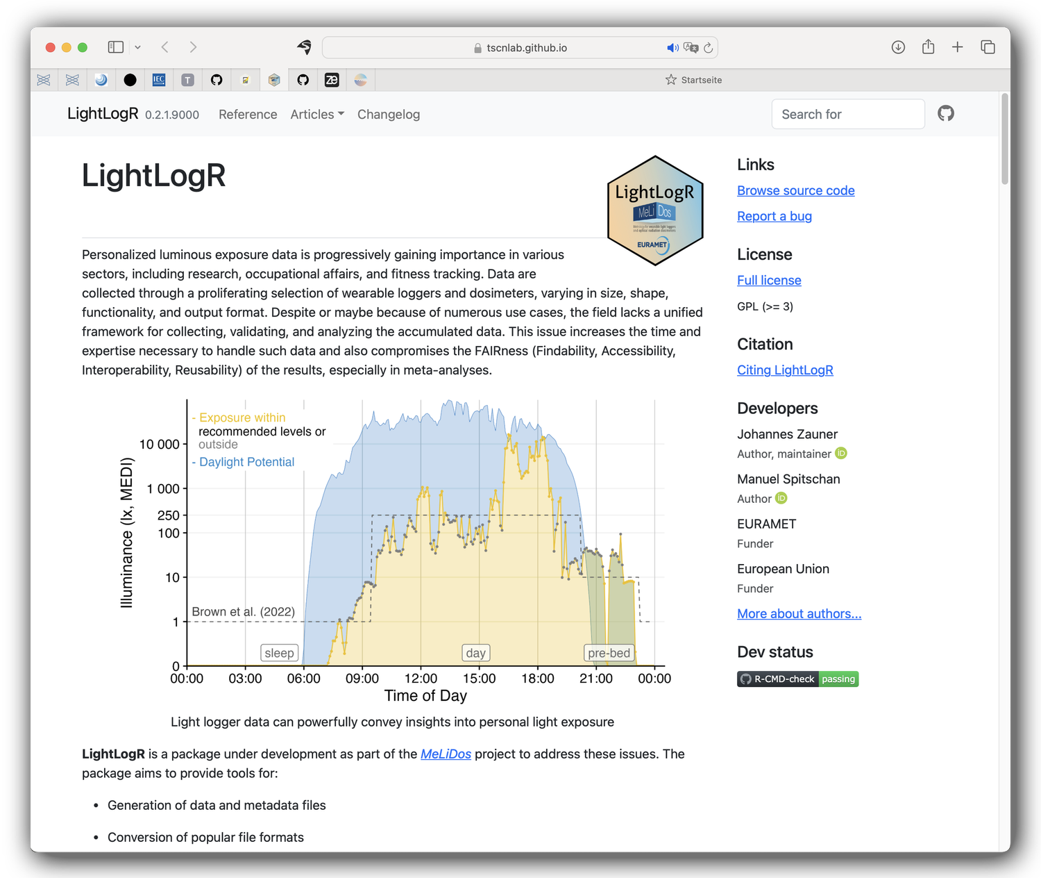 Screenshot of LightLogR